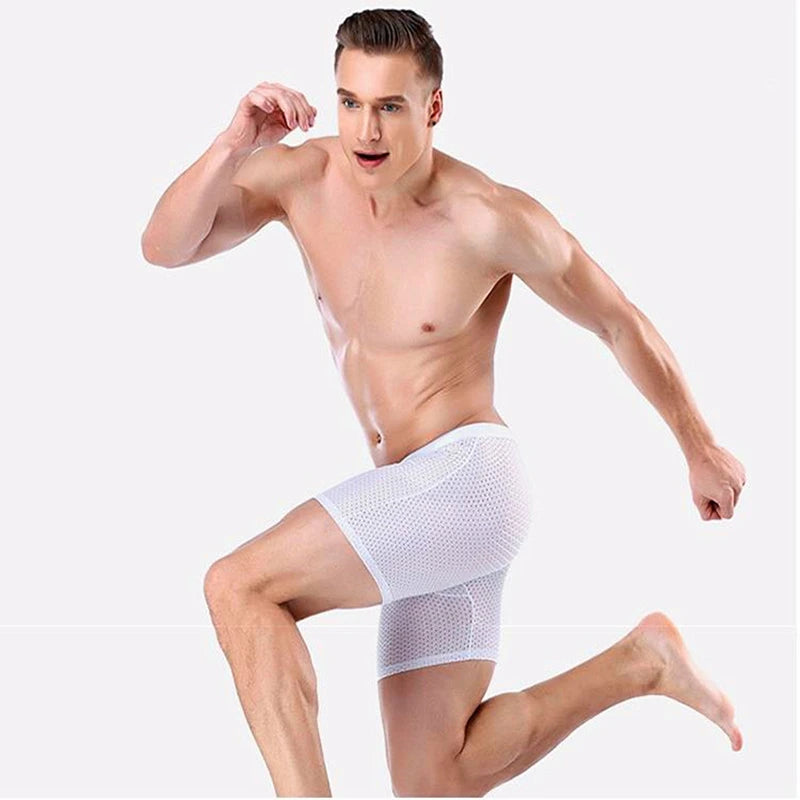 Men's 1 Pc Nylon Breathable Printed Underwear Boxer Shorts