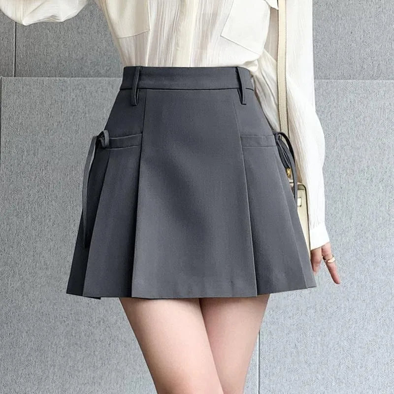 Women's Polyester High Waist Solid Pattern Casual Wear Skirts