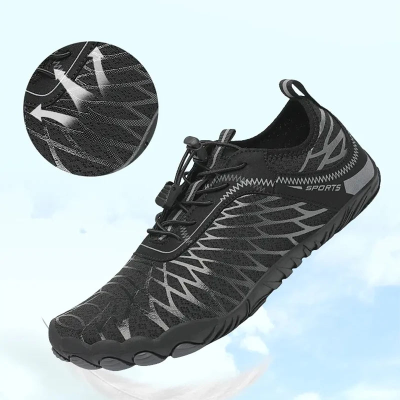 Men's Mesh Round Toe Lace-up Closure Sports Wear Sneakers