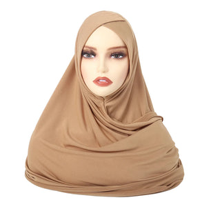 Women's Arabian Polyester Head Wrap Solid Pattern Elegant Hijabs