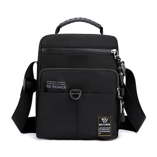 Men's Nylon Zipper Closure Letter Pattern Messenger Shoulder Bag