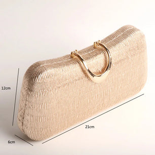 Women's Jacqurad Hasp Closure Solid Pattern Trendy Wacedding Clutch