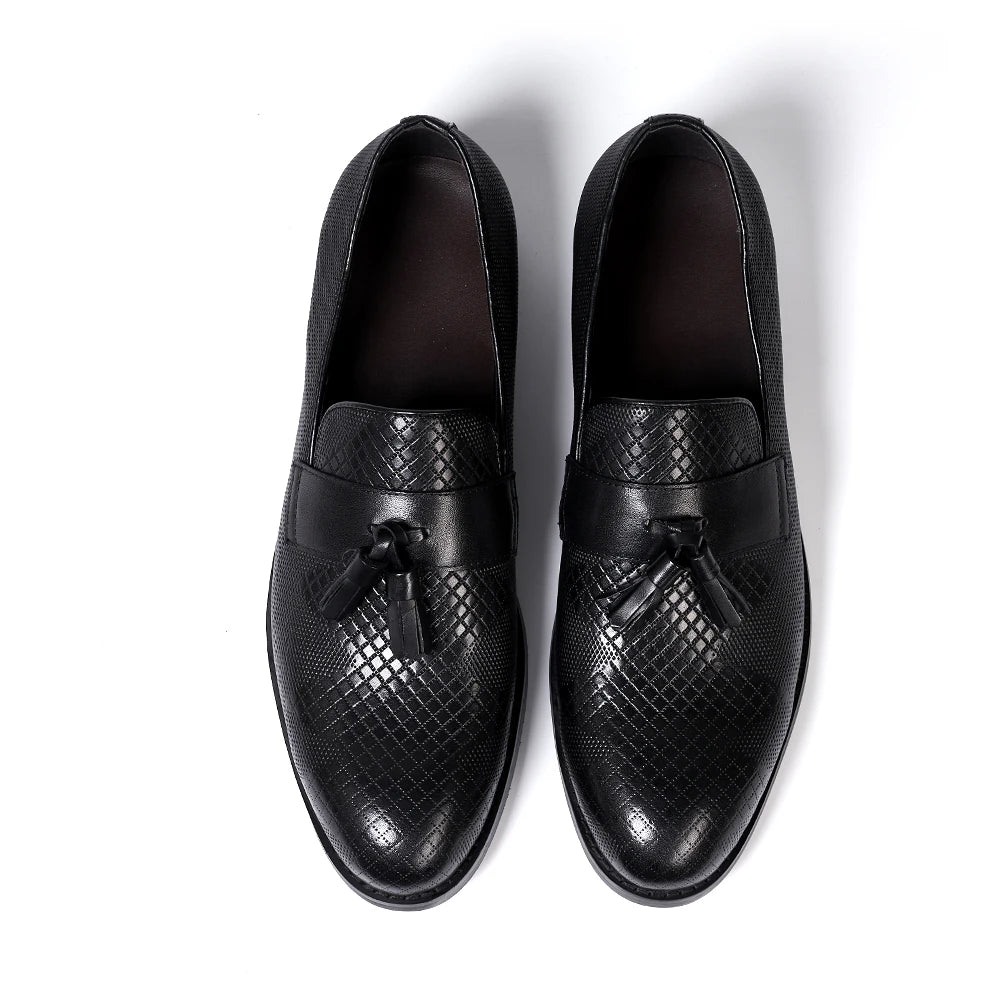 Men's Genuine Leather Pointed Toe Lace-Up Closure Formal Shoes