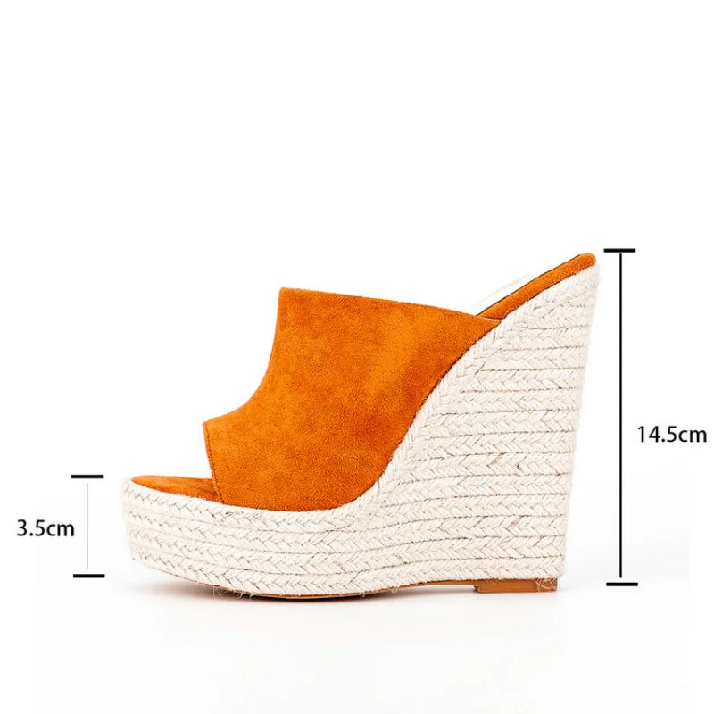 Women's Microfiber Peep Toe High Heels Solid Pattern Slippers
