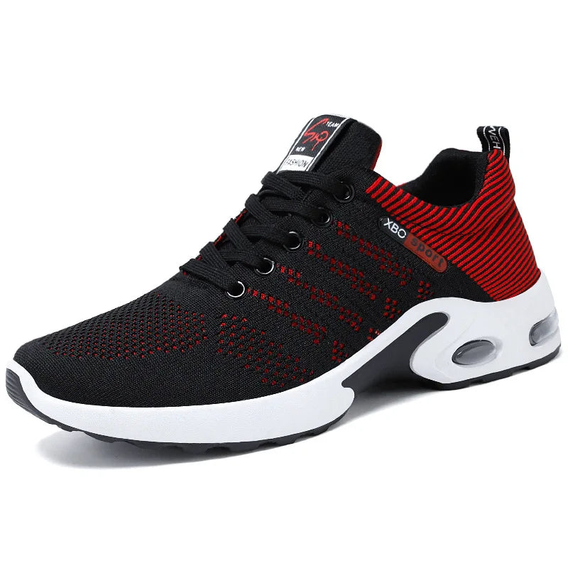 Men's Mesh Round Toe Lace-Up Closure Breathable Sports Wear Shoes