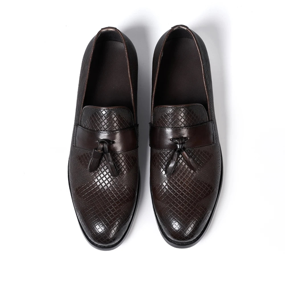 Men's Genuine Leather Pointed Toe Lace-Up Closure Formal Shoes