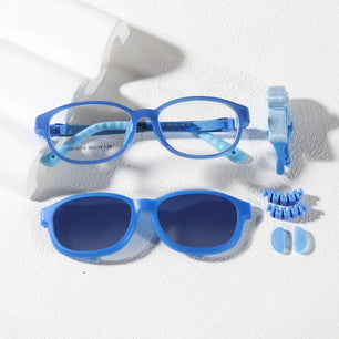 Kid's Alloy Frame Polycarbonate Lens Square Shaped Sunglasses