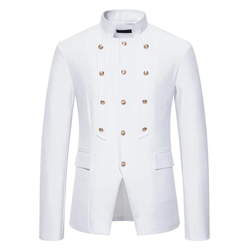 Men's Notched Polyester Long Sleeve Single Breasted Blazers Set