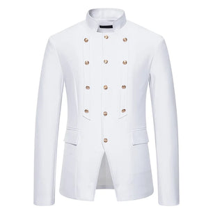 Men's Notched Polyester Long Sleeve Single Breasted Blazers Set