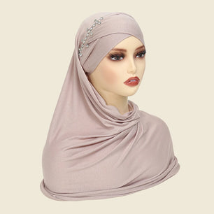 Women's Arabian Polyester Head Wrap Rhinestone Elegant Hijabs