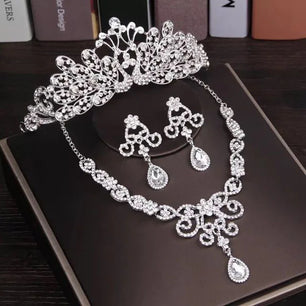 Women's Zinc Alloy Rhinestone Butterfly Bridal Crown Jewelry Sets