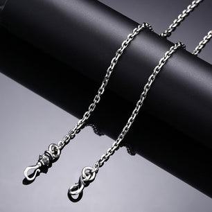 Men's 100% 925 Sterling Silver Link Chain Cross Pattern Necklace