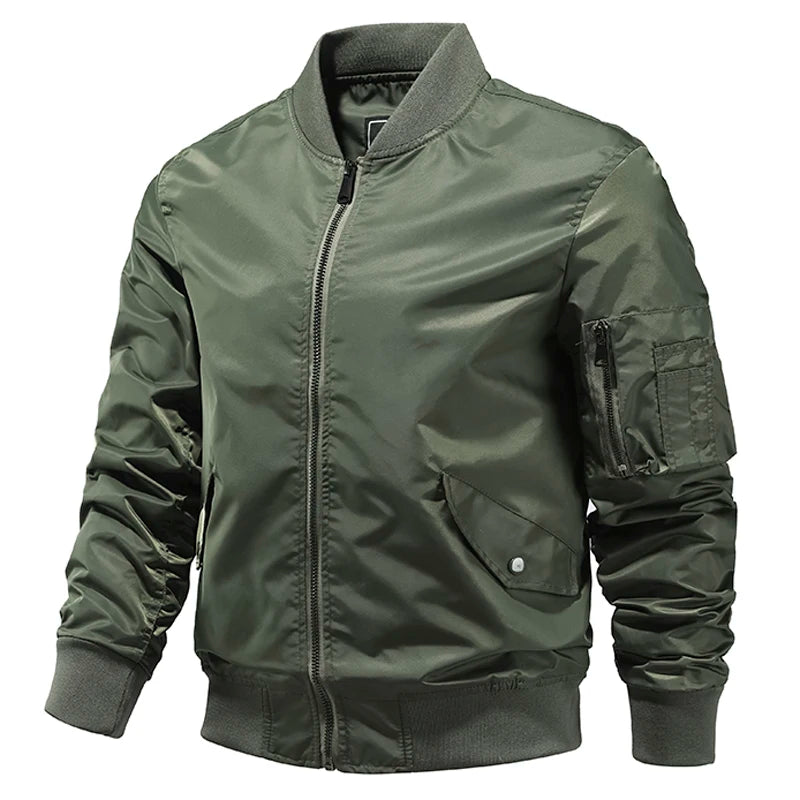 Men's Polyester Full Sleeves Zipper Closure Casual Elegant Jacket