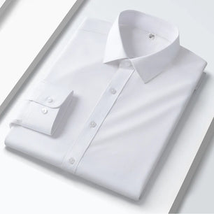 Men's Polyester Turndown Collar Full Sleeves Formal Wear Shirts