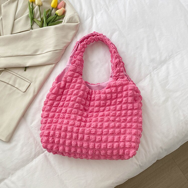 Women's Cotton Cell Phone Pocket Luxury Shoulder Casual Tote Bag