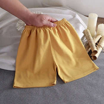 Kid's Cotton Mid Waist Elastic Closure Casual Wear Shorts