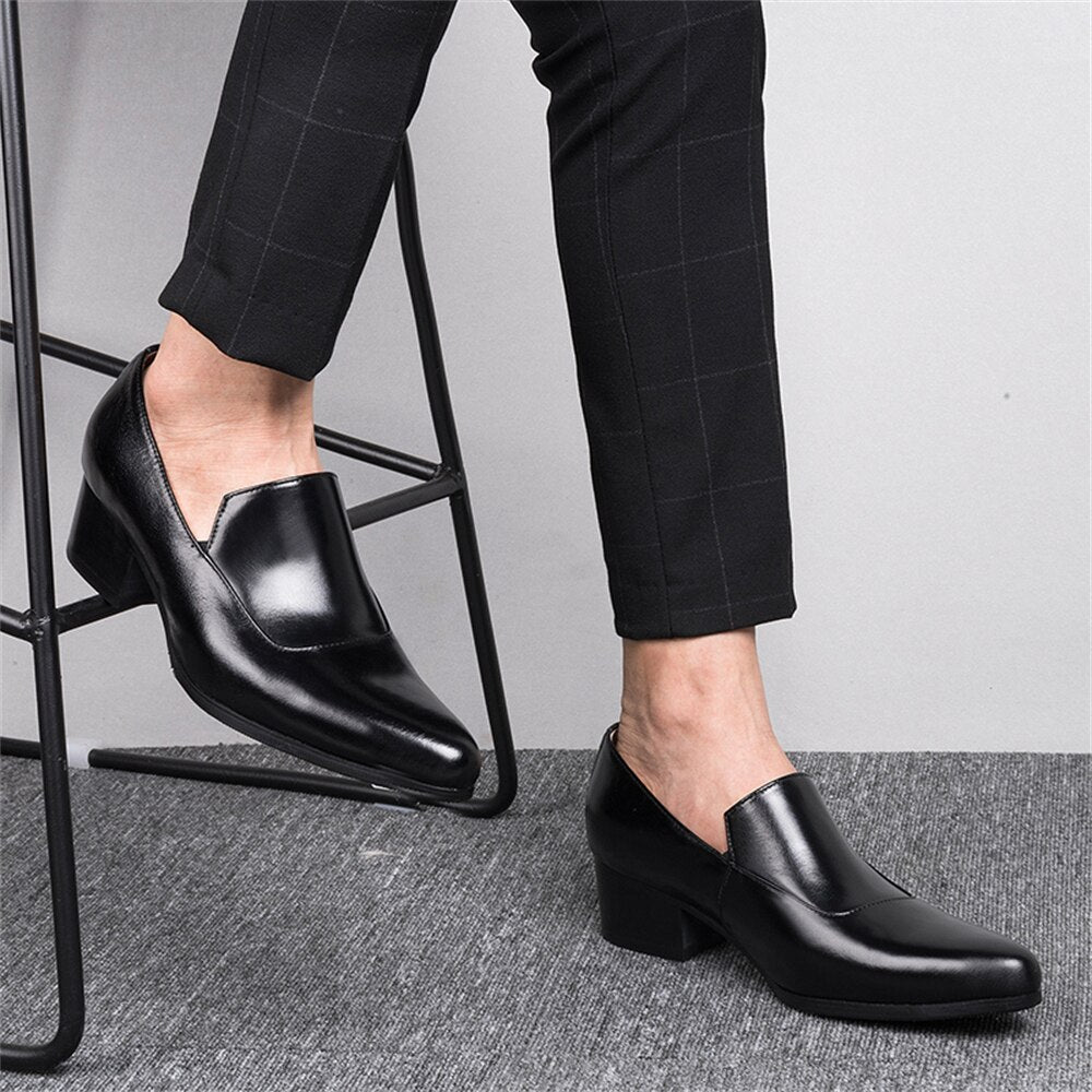 Men's Genuine Leather Pointed Toe Slip-On Closure Formal Shoes