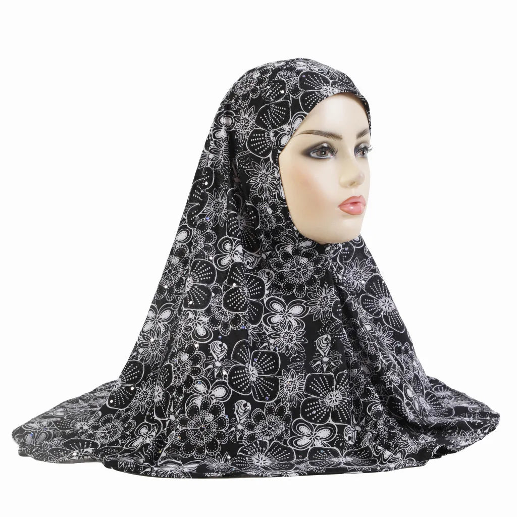 Women's Arabian Polyester Headwear Printed Pattern Casual Hijabs