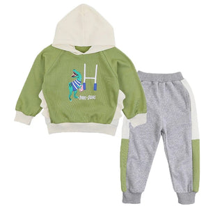 Kid's Cotton Long Sleeve Animal Pattern Casual Hooded Clothes