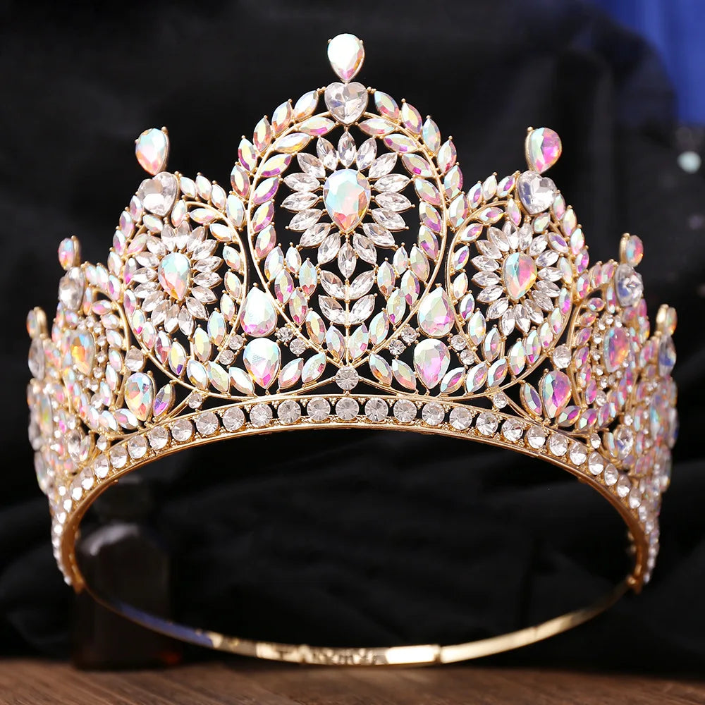 Women's Crystal Zinc Alloy Water Drop Tiara Bridal Wedding Crown