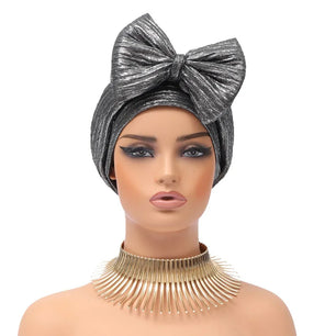 Women's Arabian Polyester Head Wrap Sequined Pattern Cap Hijabs