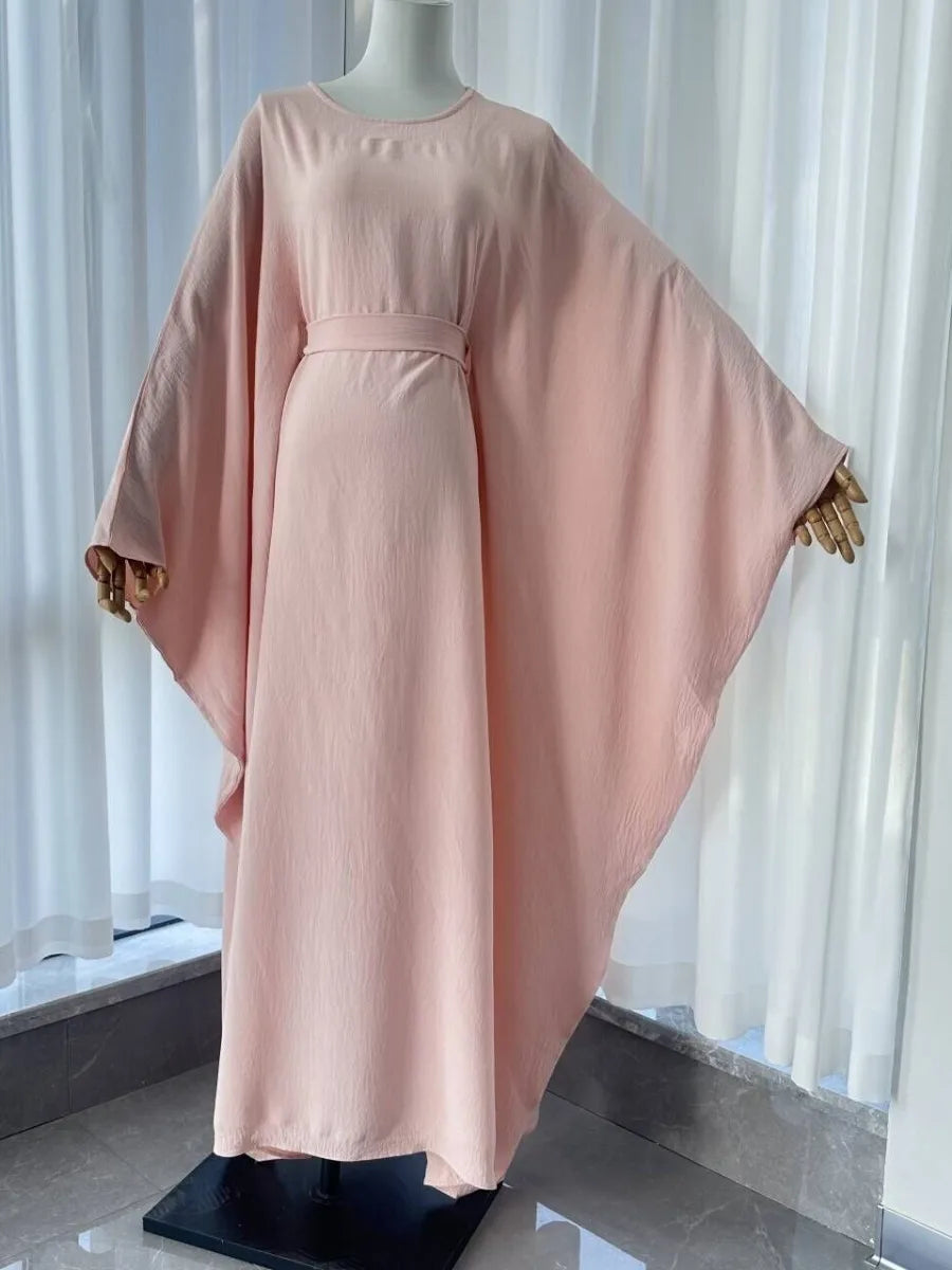 Women's Arabian Polyester Full Sleeves Solid Pattern Long Dress