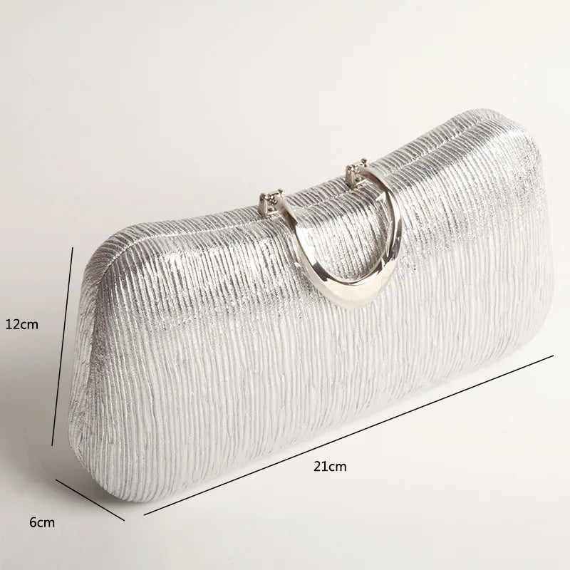 Women's Jacqurad Hasp Closure Solid Pattern Trendy Wacedding Clutch