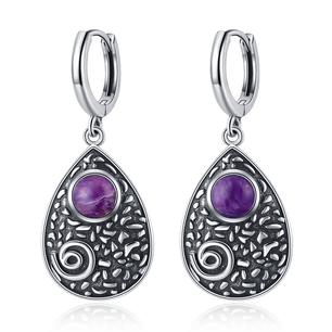 Women's Tibetan Silver Semi-Precious Stone Geometric Earrings