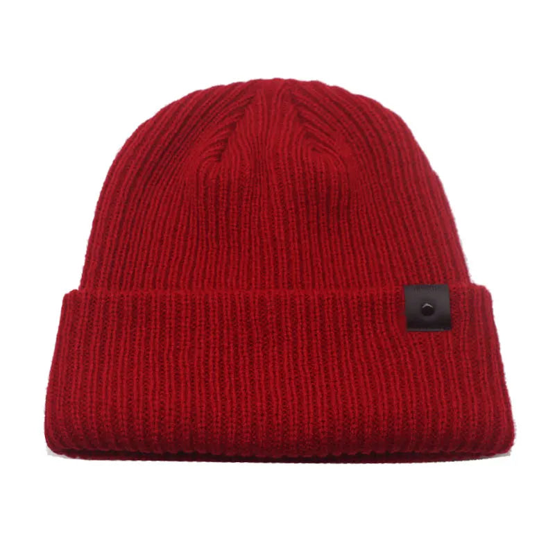 Men's Acrylic Skullies Beanies Knitted Pattern Casual Warm Cap