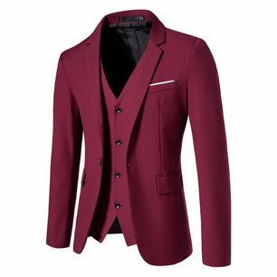 Men's Polyester Full Sleeves Single Breasted Wedding Blazer