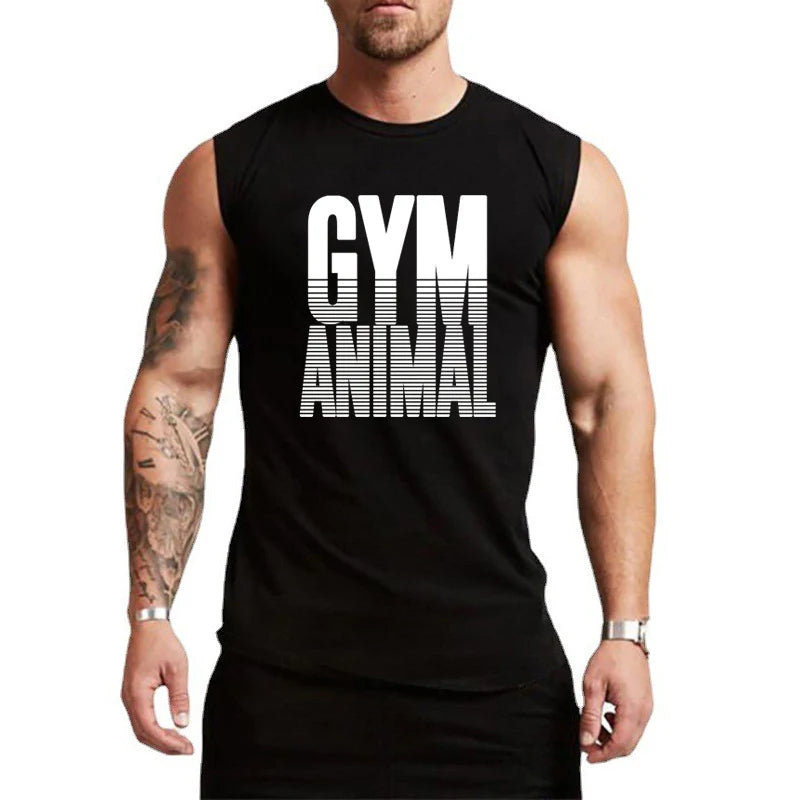 Men's Cotton Sleeveless Pullover Closure Sportswear T-Shirt