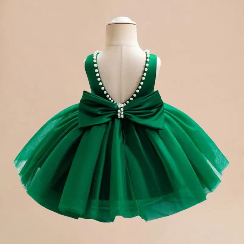 Kid's Girl Polyester O-Neck Sleeveless Pleated Pattern Dress