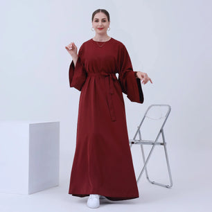 Women's Arabian Polyester Full Sleeves Solid Pattern Casual Abaya