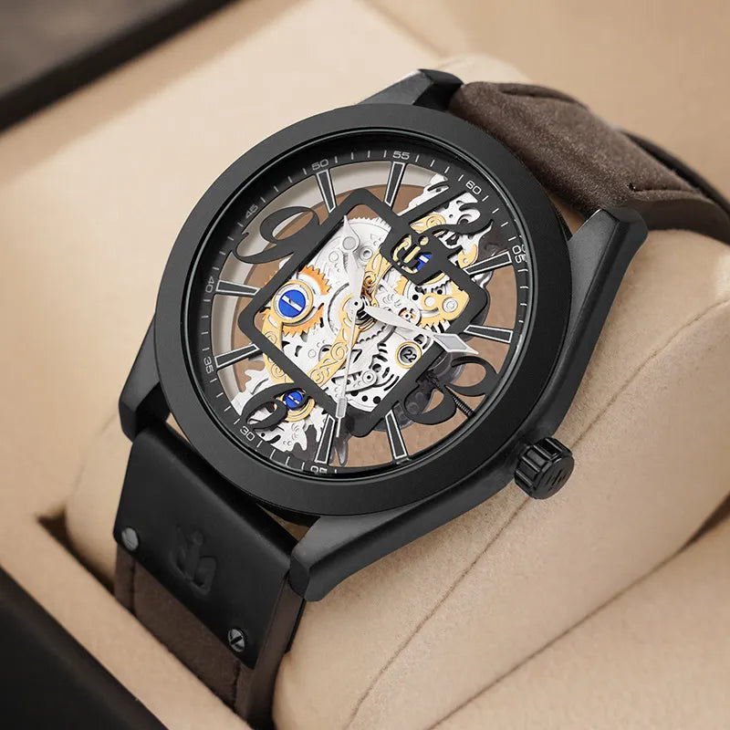 Men's Leather Buckle Clasp Waterproof Luminous Quartz Watches