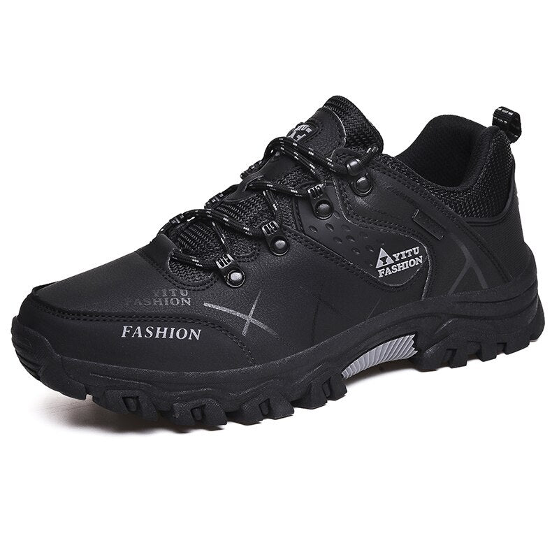 Men's PU Round Toe Waterproof Non-Slip Sports Wear Sneakers