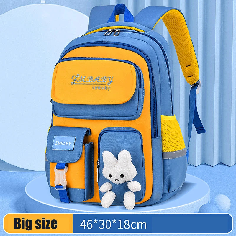 Kid's Nylon Zipper Closure Cartoon Pattern Trendy School Backpack