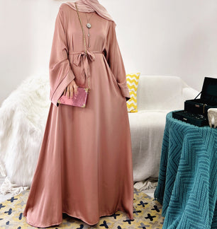 Women's Arabian Polyester Full Sleeves Solid Pattern Casual Abaya