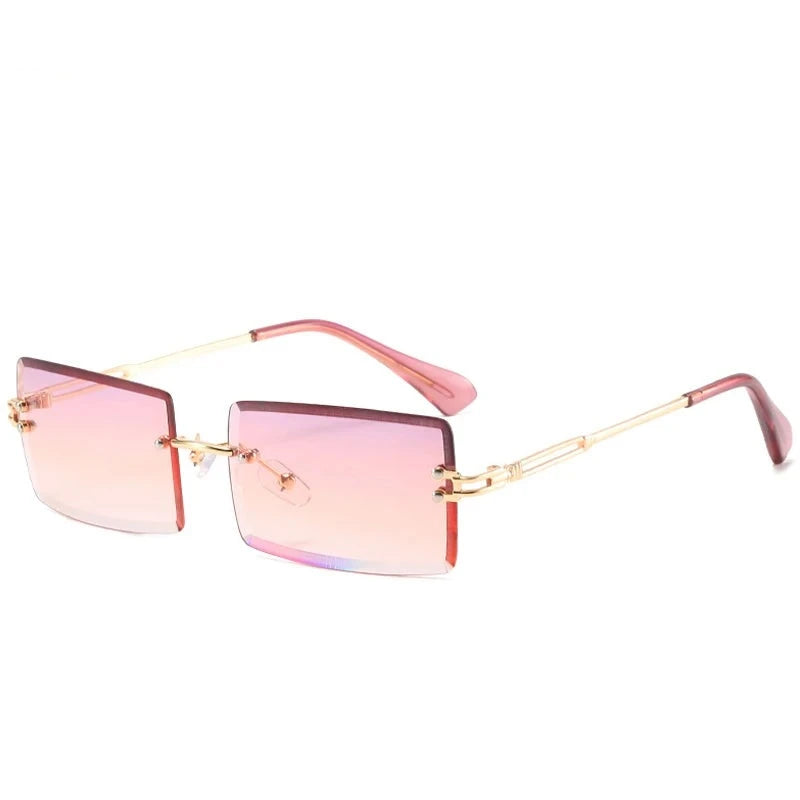 Women's Alloy Frame Acrylic Lens Rectangle Shaped Sunglasses