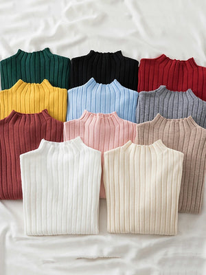 Women's Acrylic Turtleneck Full Sleeves Knitted Pullovers Sweater