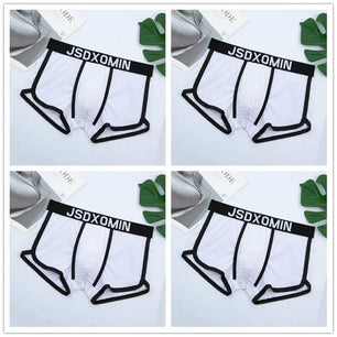 Men's 4 Pcs Cotton Breathable Dotted Pattern Loose Boxer Shorts