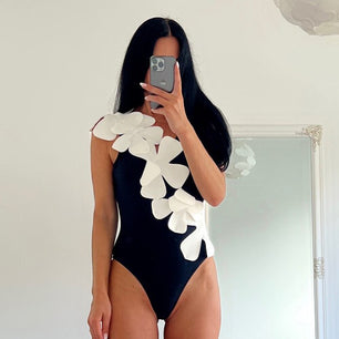 Women's Polyester Floral Pattern Bathing One Piece Swimwear