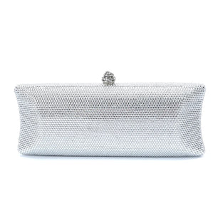 Women's Metallic Hasp Closure Rhinestone Evening Wedding Clutch