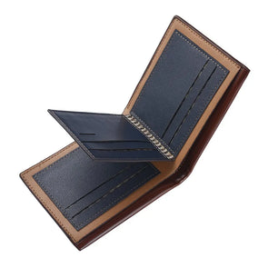 Men's PU Leather Patchwork Pattern Card Holder Trendy Wallets