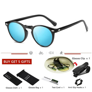 Women's Acetate Frame TAC Lens Round Shape Polarized Sunglasses