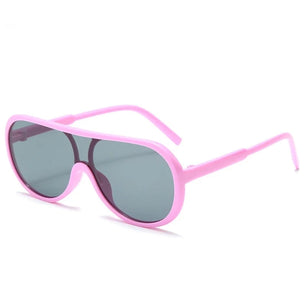 Kid's Plastic Frame Lens Oval Shaped UV400 Protection Sunglasses