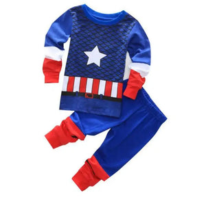 Kid's Boys Cotton O-Neck Long Sleeve Trendy Sleepwear Pajamas Set