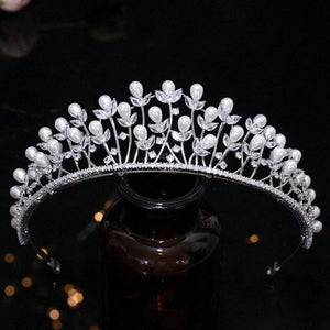 Women's Copper Plant Pattern Tiaras Bridal Elegant Wedding Crown