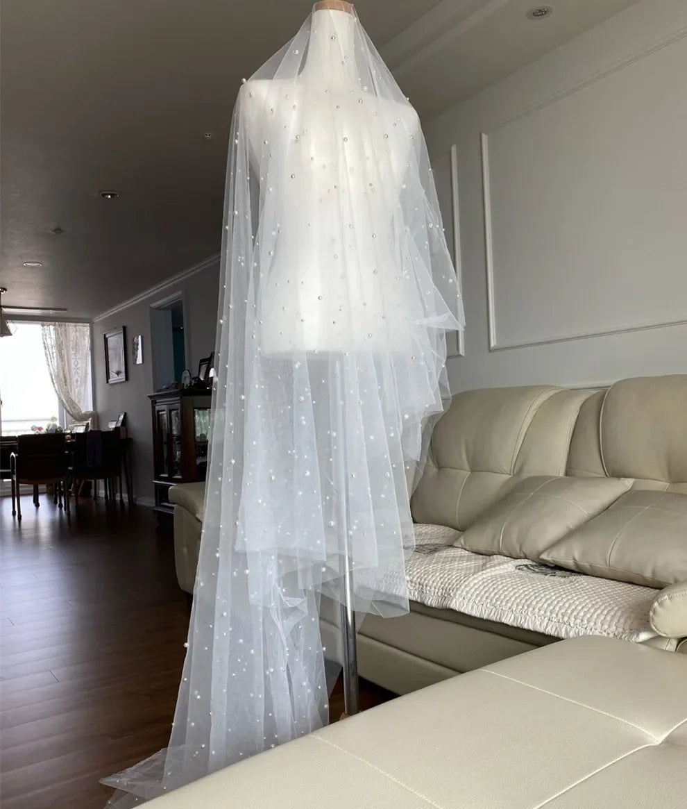 Women's Polyester Cut Edge Two-Layer Trendy Bridal Wedding Veils