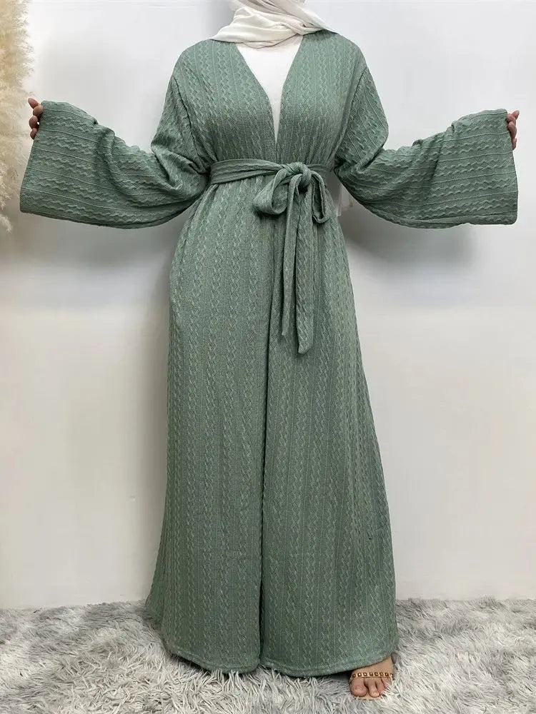 Women's Arabian Polyester Full Sleeves Solid Pattern Casual Abaya