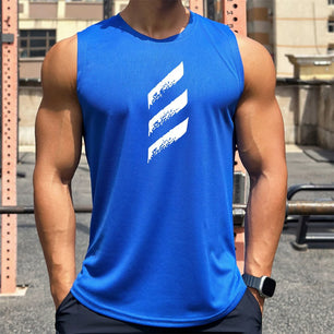 Men's Polyester Sleeveless Pullover Closure Sportswear T-Shirt